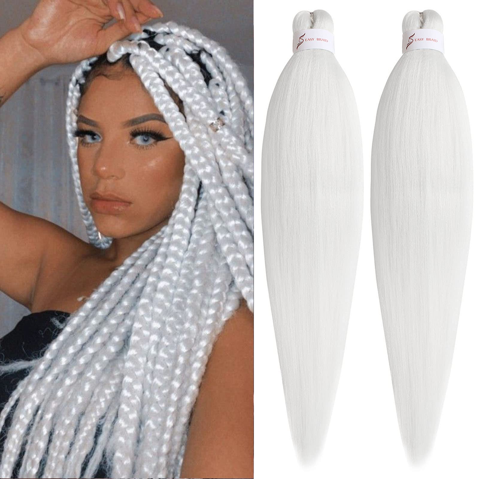 Amazon.com : Unionbeauty 26 Inch Pre Stretched Braiding Hair 2